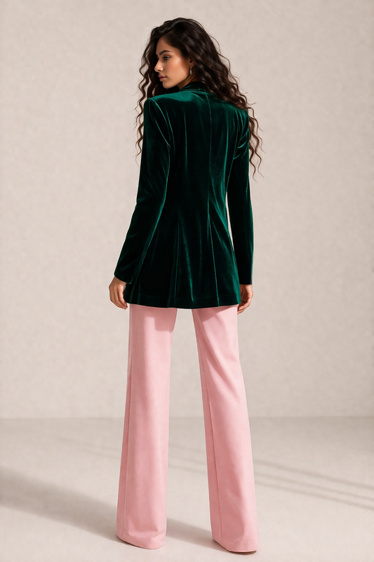 Blazer Velvet Power Émeraude