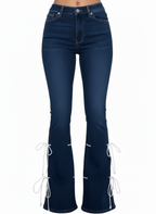 JEANS BLEU A LACETS AMADELEINA