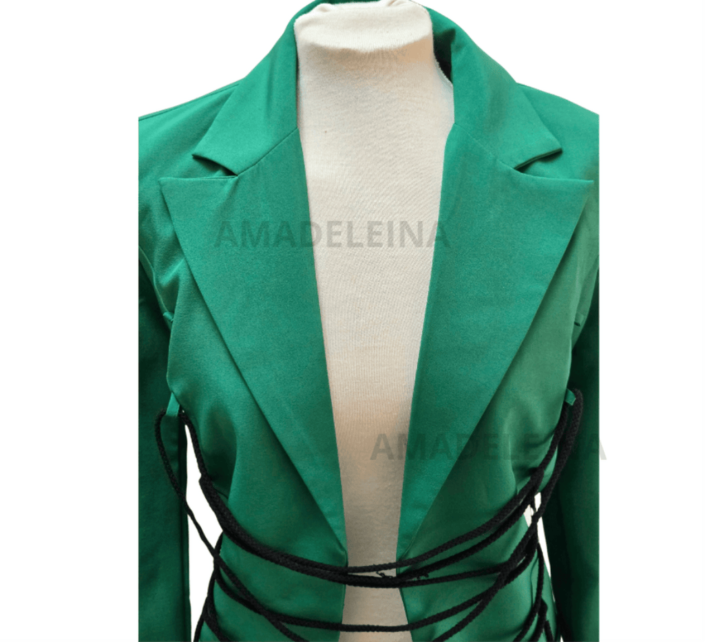 BLAZER  LACETS VERT ÉMERAUDE AMADELEINA
