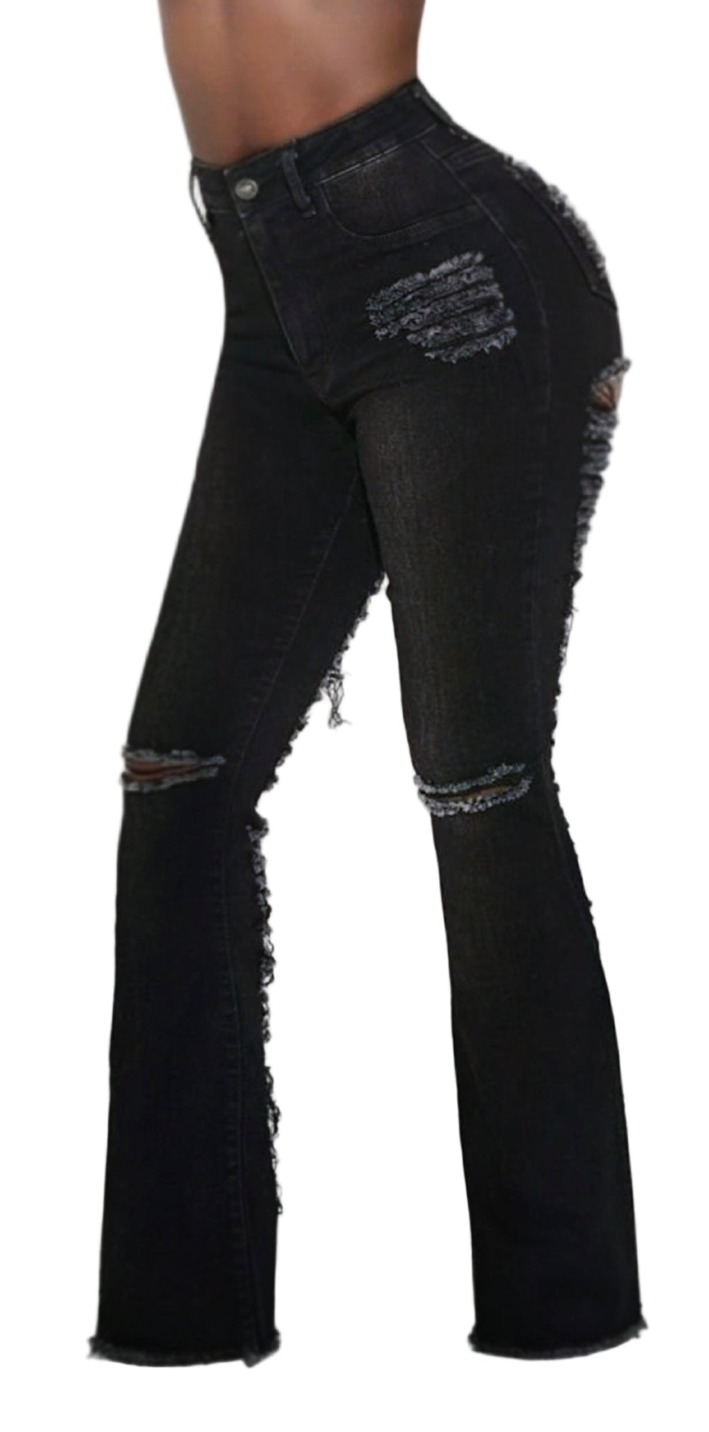 PANTALONS JEANS DESTROY JAMBES ÉVASÉES AMADELEINA