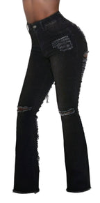 PANTALONS JEANS DESTROY JAMBES ÉVASÉES AMADELEINA