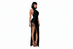 ROBE LONGUE NOIR  DOS-NU AMADELEINA