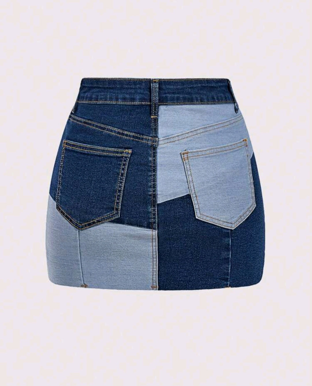 MINI JUPE DENIM  PATCHWORK AMADELEINA