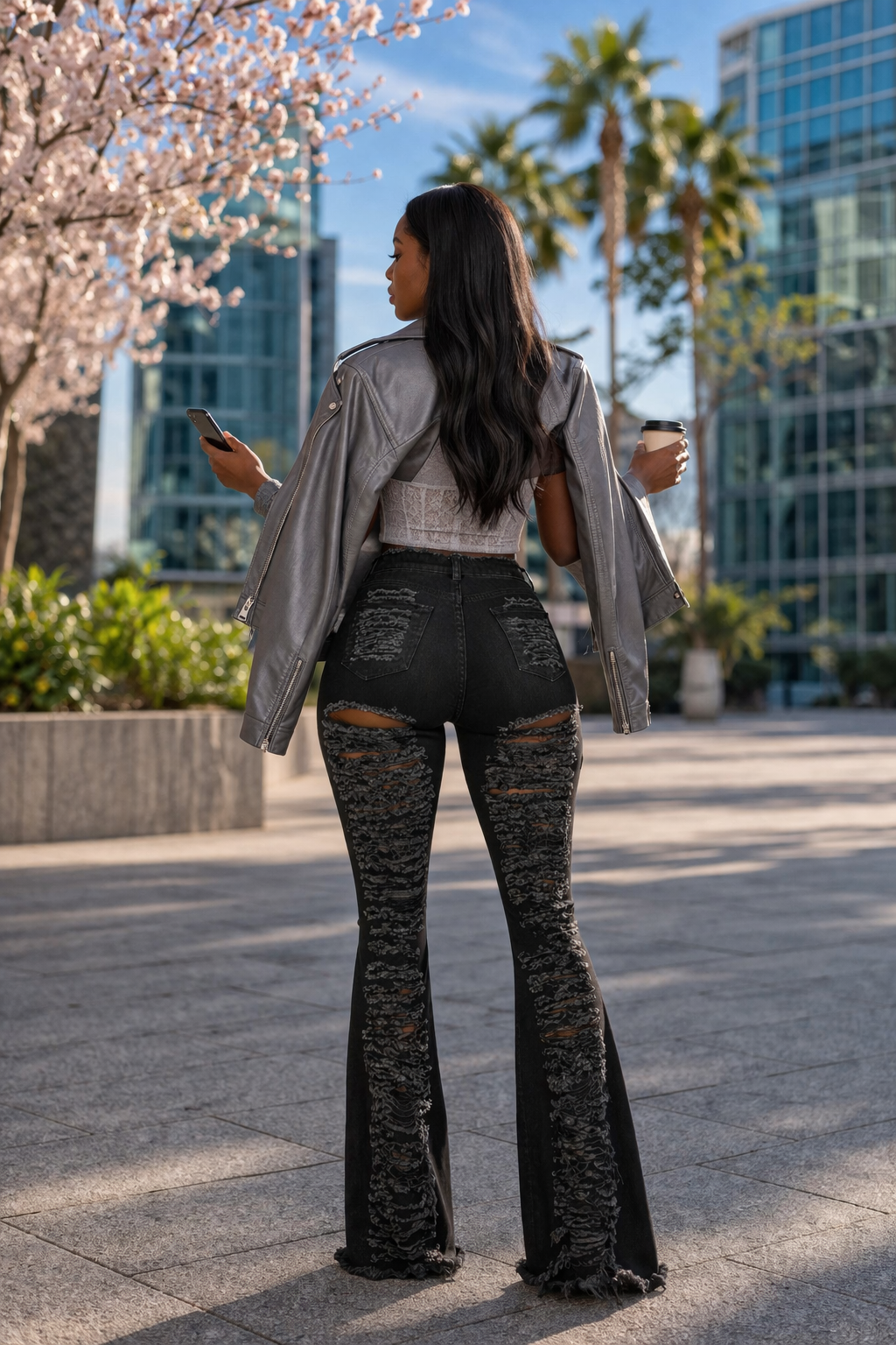 PANTALONS JEANS DESTROY JAMBES ÉVASÉES AMADELEINA