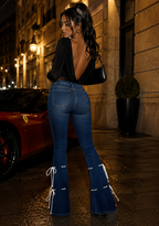 JEANS BLEU A LACETS AMADELEINA