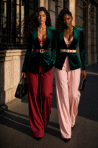 BLAZER VELOURS LÉGER ÉMERAUDE - AMADELEINA