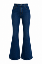 PANTALON JEANS  BLEU LACETS  JAMBE - AMADELEINA