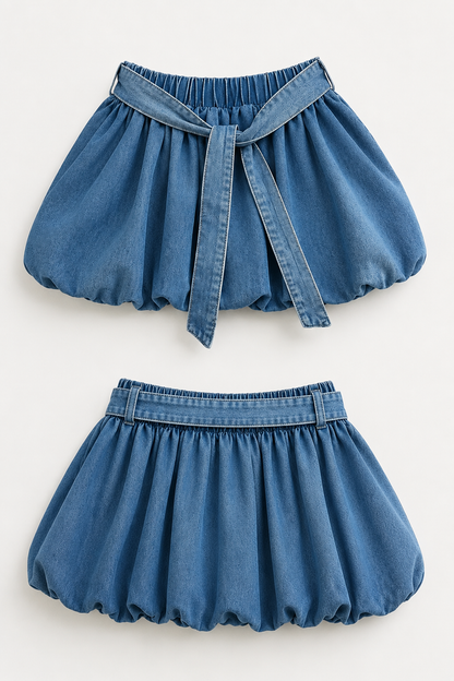 MINI-JUPE JEANS  BALLON - AMADELEINA