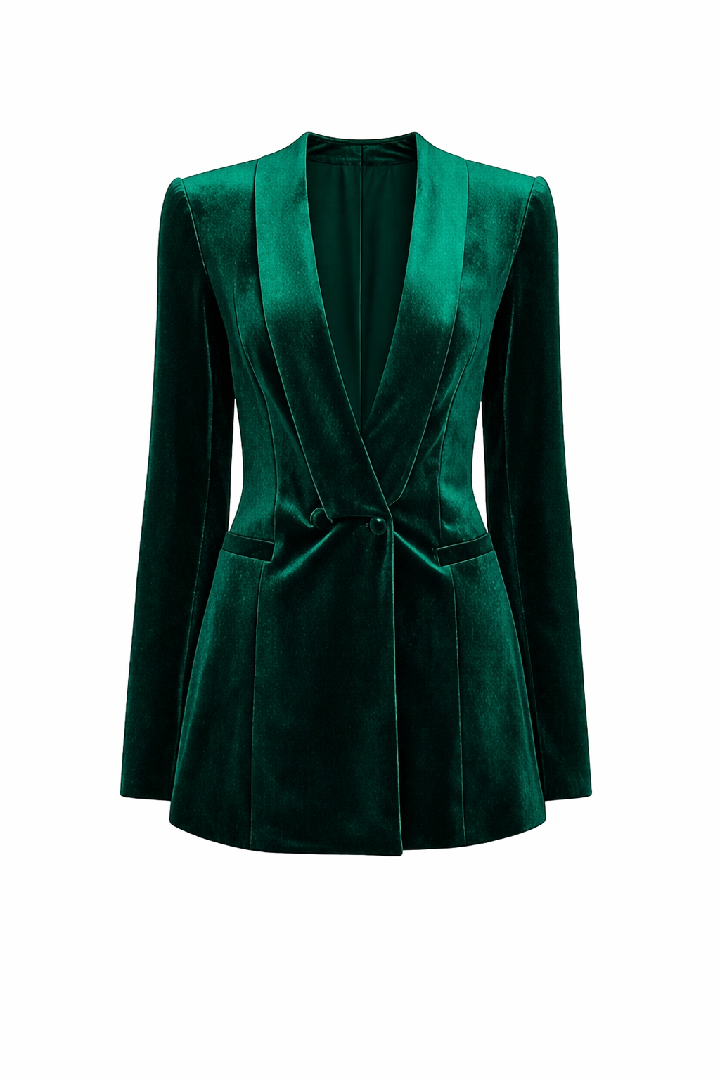 BLAZER VELOURS LÉGER ÉMERAUDE - AMADELEINA
