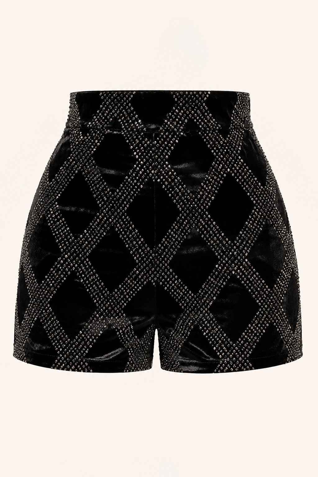 SHORT NOIR & ARGENTÉ  EN VELOURS AMADELEINA