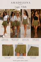 MINI-JUPE  KAKI OLIVE - AMADELEINA