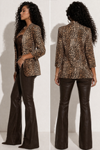 BLAZER IMPRIMÉ LÉOPARD – MANCHES 3/4 AMADELEINA