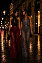PANTALON DENTELLE FLUIDE -  AMADELEINA