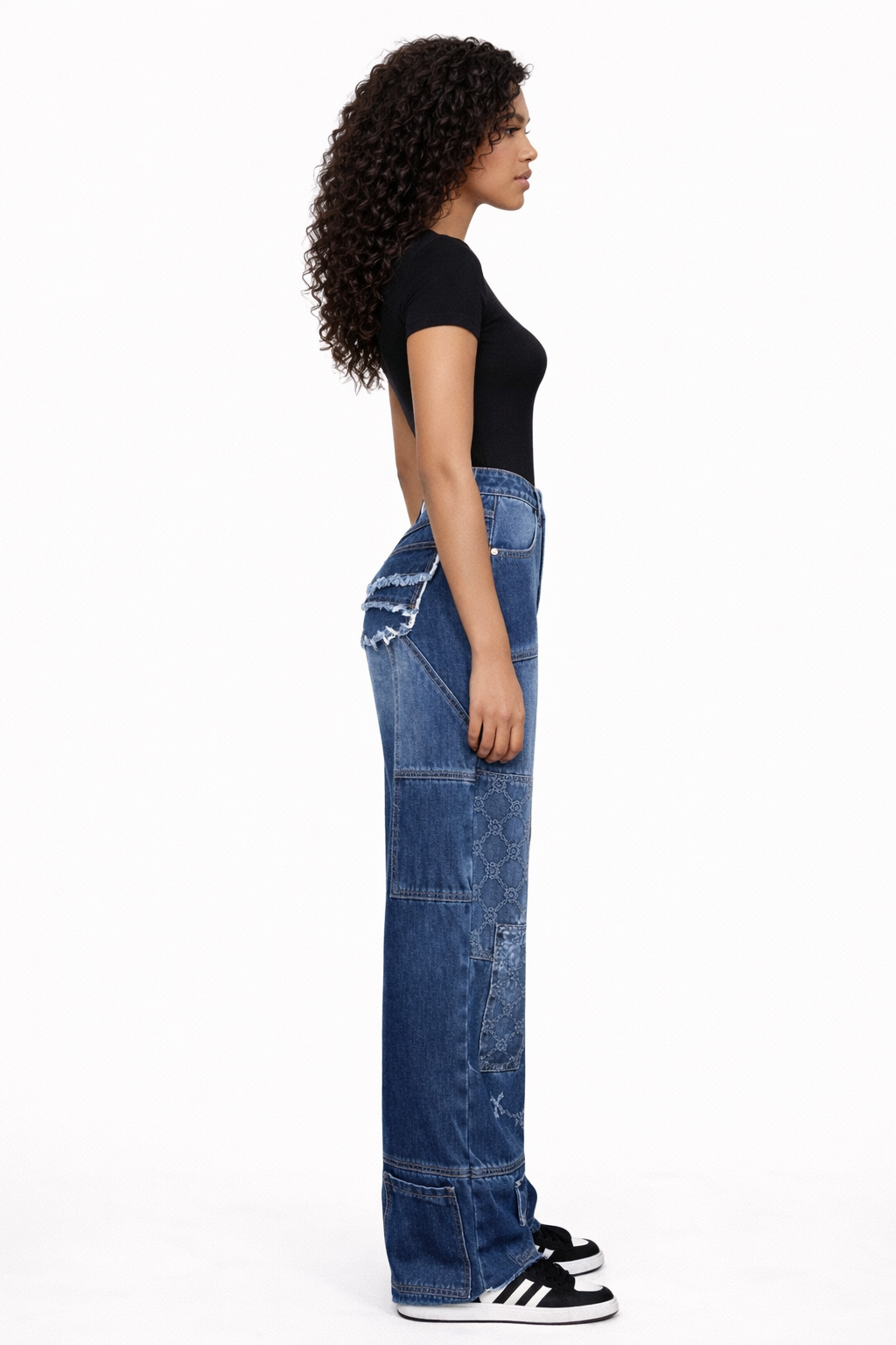JEAN BLEU BOYFRIEND PATCHWORK  AMADELEINA