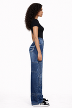 JEAN BLEU BOYFRIEND PATCHWORK  AMADELEINA