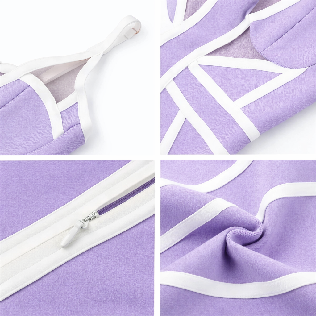 ROBE MOULANTE FINES BRETELLES NOIR OU VIOLETTE AMADELEINA
