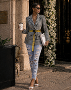 BLAZER ICONIC CHECK CARRELÉ NOIR/BLANC