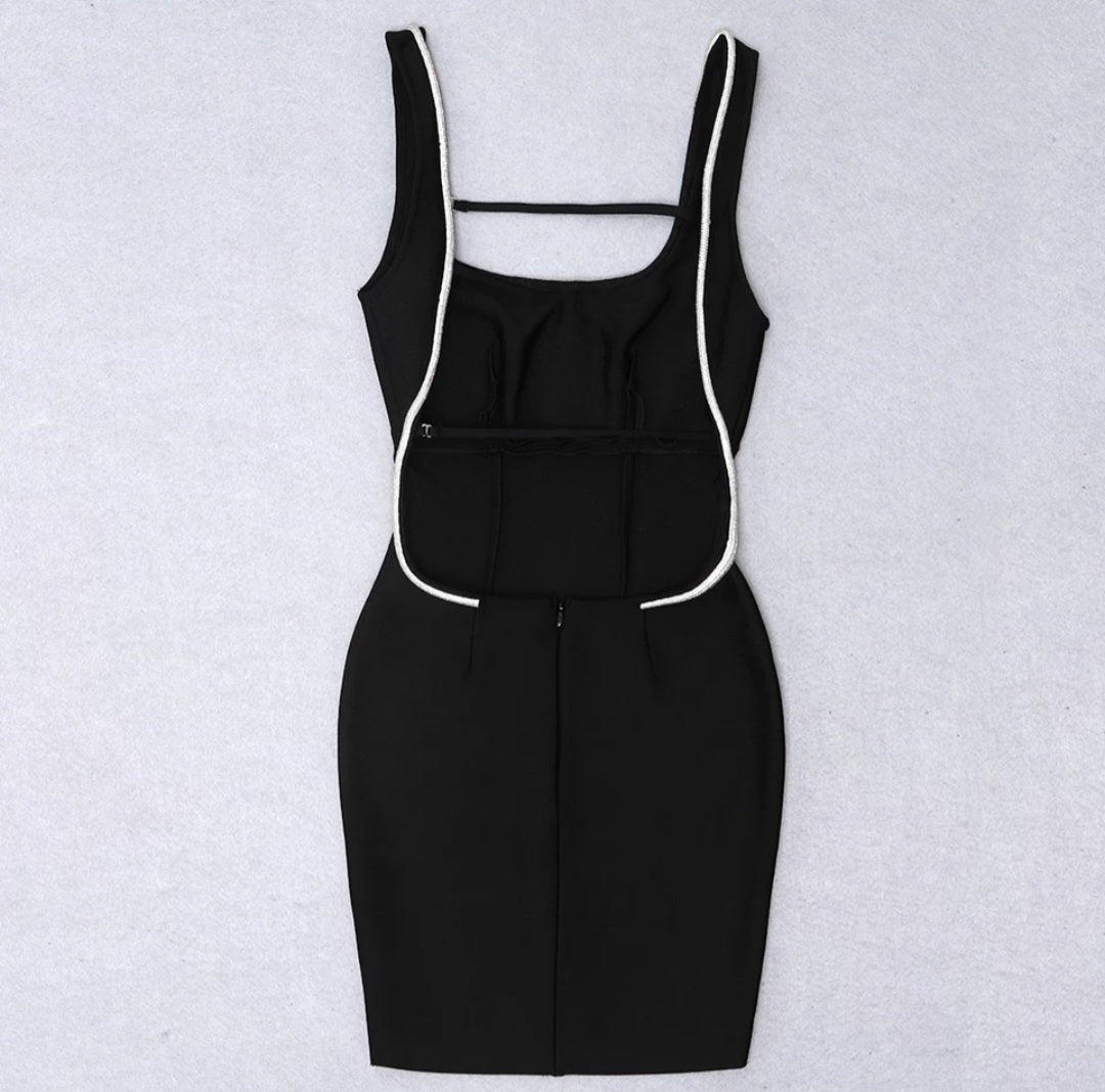 ROBE MINI  NOIRE DOS BIJOU AMADELEINA
