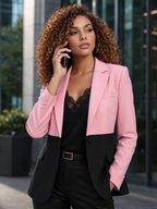 BLAZER BICOLORE ROSE NOIR AMADELEINA