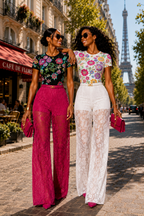 PANTALON FLUIDE DENTELLE ÉLÉGANCE AMADELEINA
