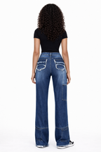 JEAN BLEU BOYFRIEND PATCHWORK  AMADELEINA
