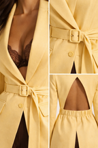 BLAZER FEMME CEINTURÉ - DOS OUVERT - AMADELEINA