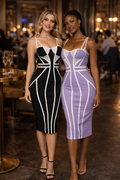 ROBE MOULANTE FINES BRETELLES NOIR OU VIOLETTE AMADELEINA
