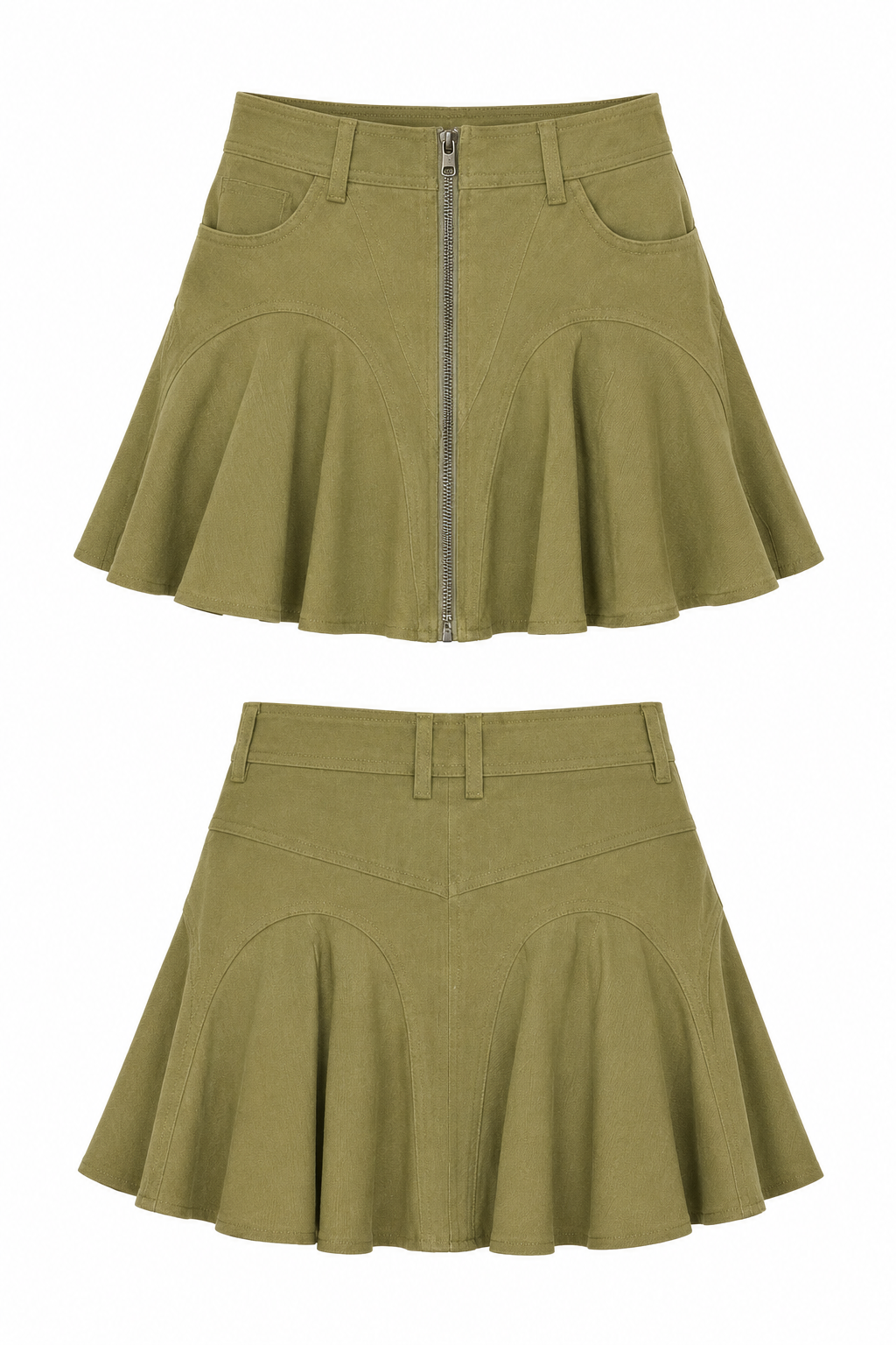 MINI-JUPE  KAKI OLIVE - AMADELEINA