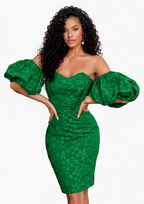 ROBE FLORIALE VERTE ÉMERAUDE  AMADELEINA