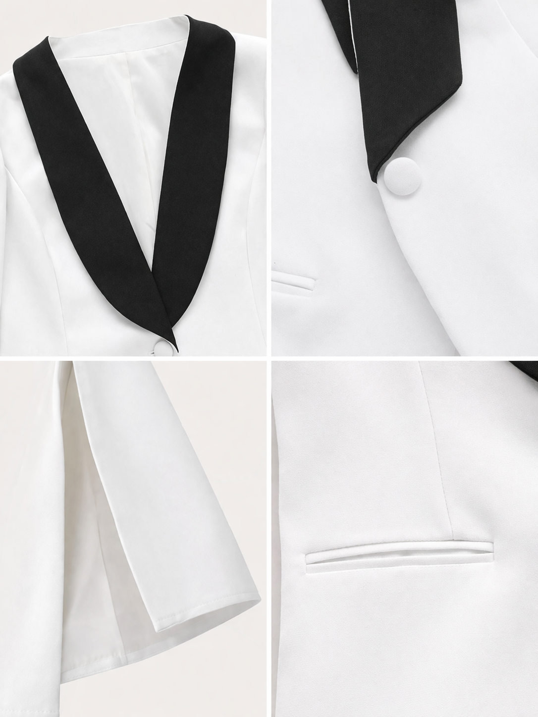 BLAZER NOIR & BLANC MANCHES FAUSSE CAPE - AMADELEINA