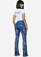 PANTALON JEANS BLEU LONGUES JAMBES AMADELEINA
