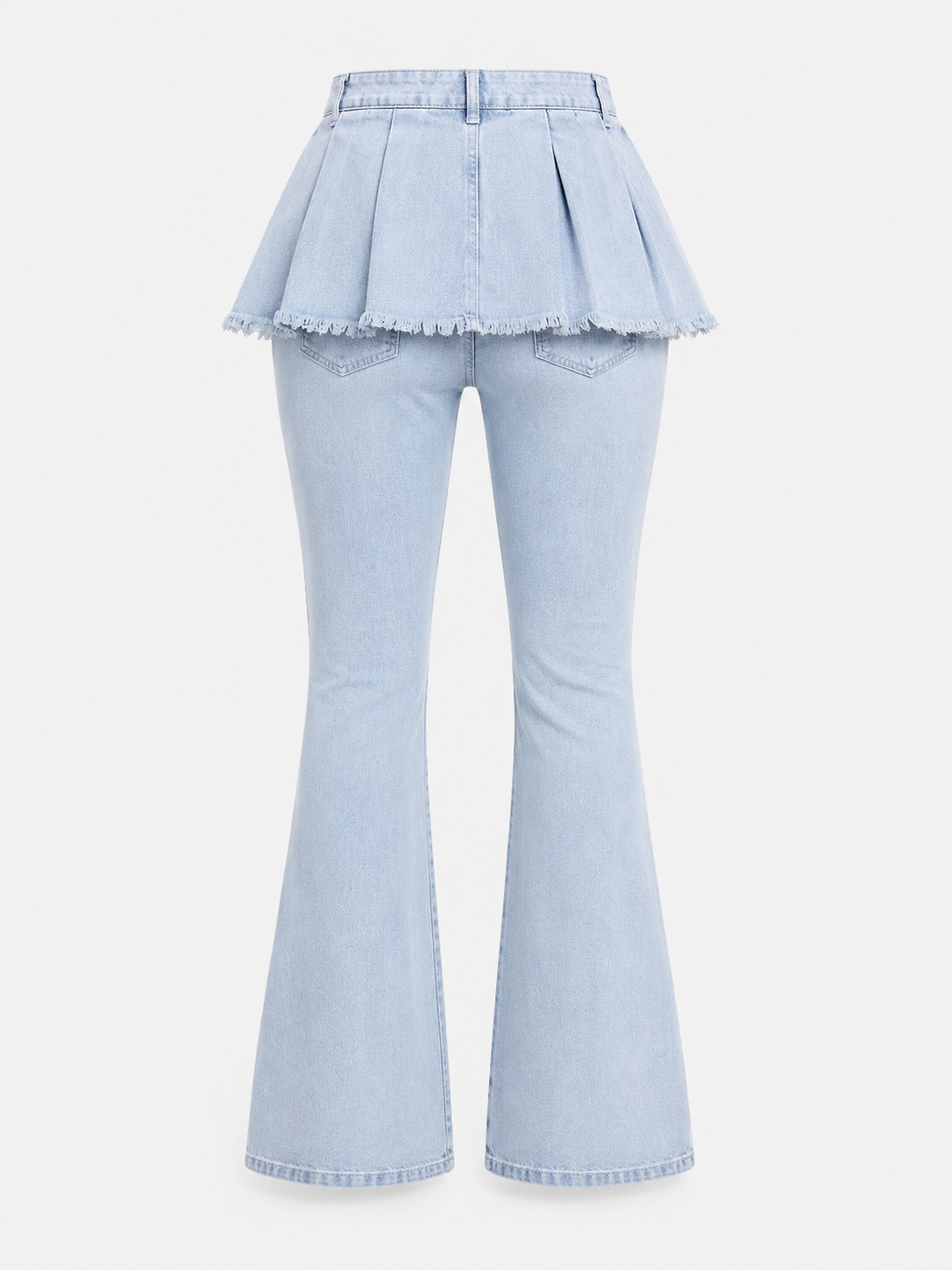 PANTALON JEANS JUPE BLEU CIEL - AMADELEINA