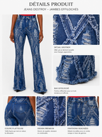 PANTALON JEANS BLEU LONGUES JAMBES AMADELEINA