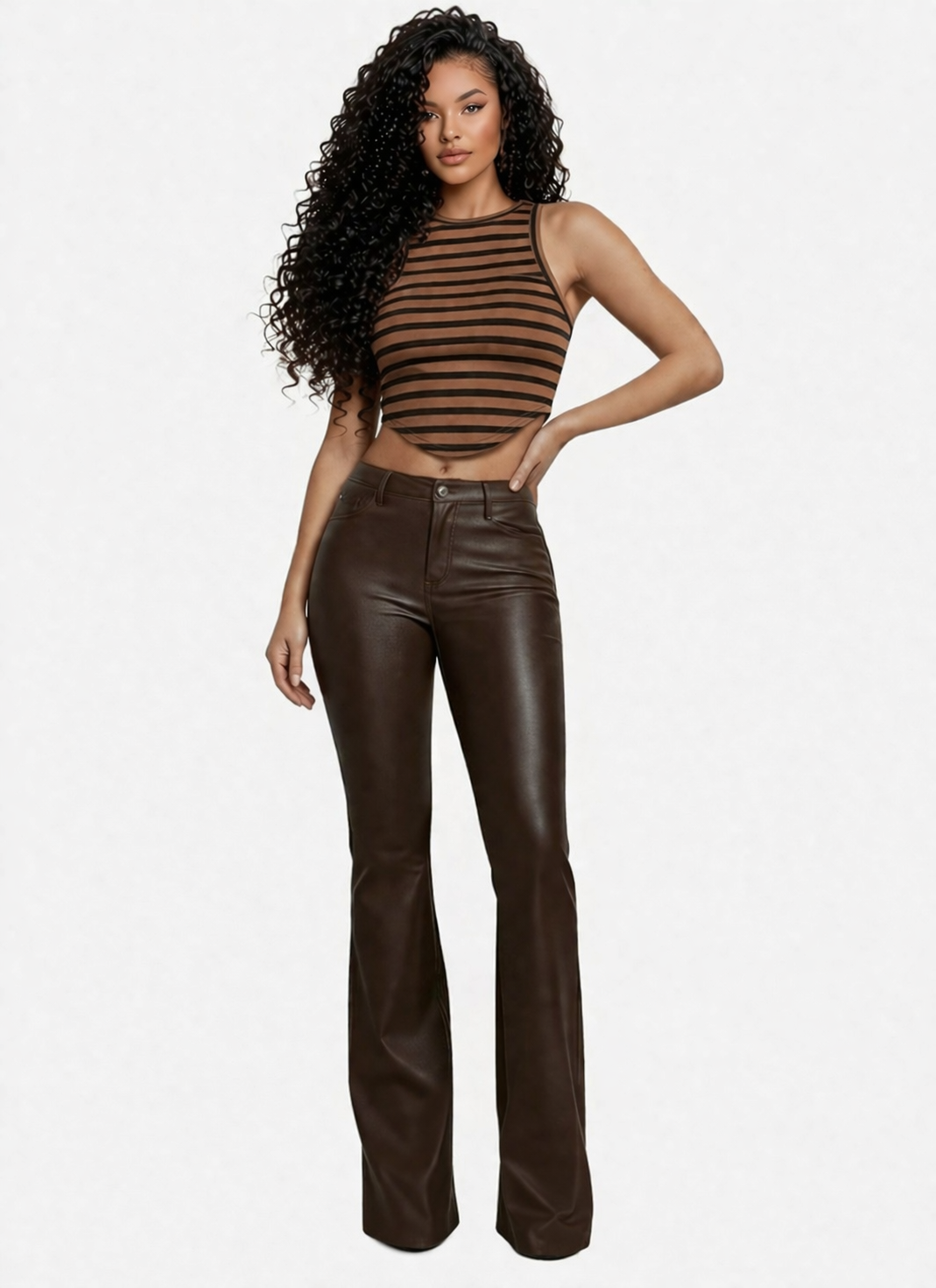 PANTALON JEANS CIRÉ ÉLANCÉ -AMADELEINA