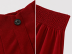 JUPE ROUGE  ÉVASÉE LONGUEUR MI-CUISSES TAILLE HAUTE