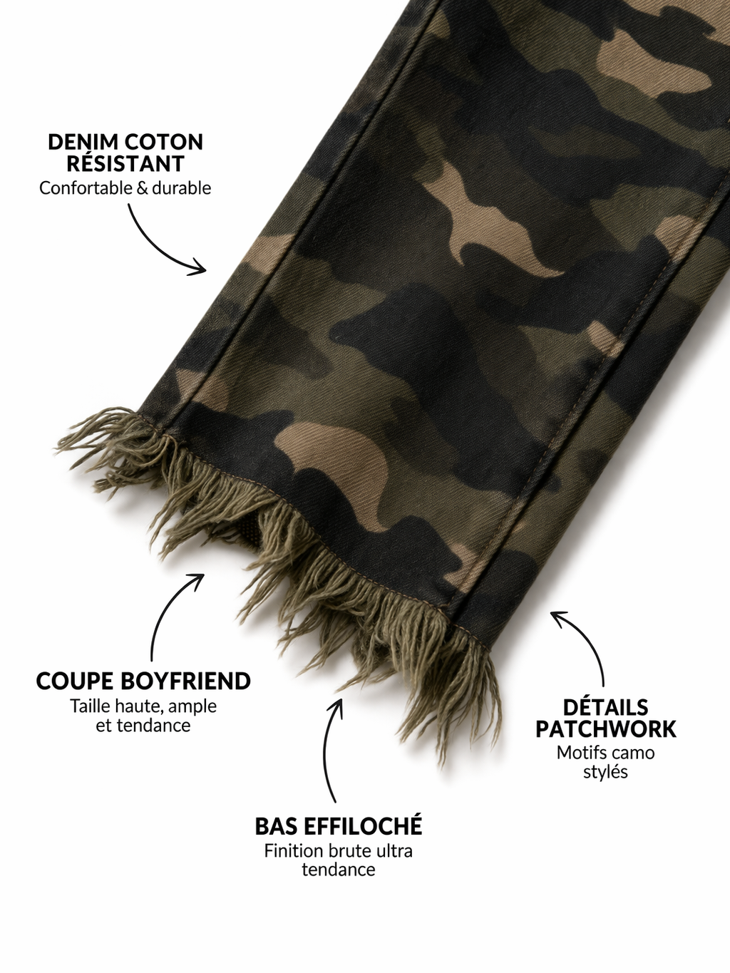 JEANS CAMOUFLAGE 7/8 AMADELEINA