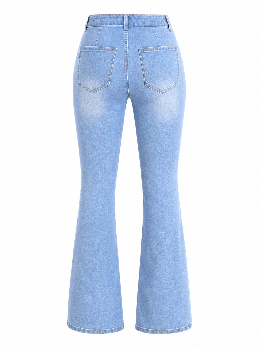 PANTALON JEANS BLEU CLAIR TAILLE DÉCOUPÉ - AMADELEINA