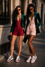 BLAZER VELOURS LÉGER ÉMERAUDE - AMADELEINA