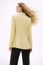Blazer femme longues manches Jaune Pastel lumière Dorée