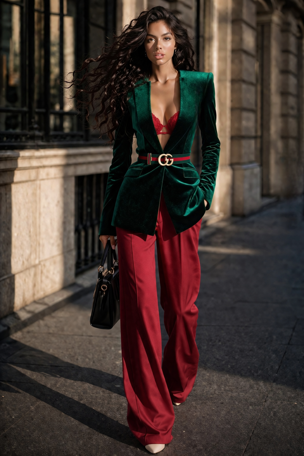 Blazer Velvet Power Émeraude