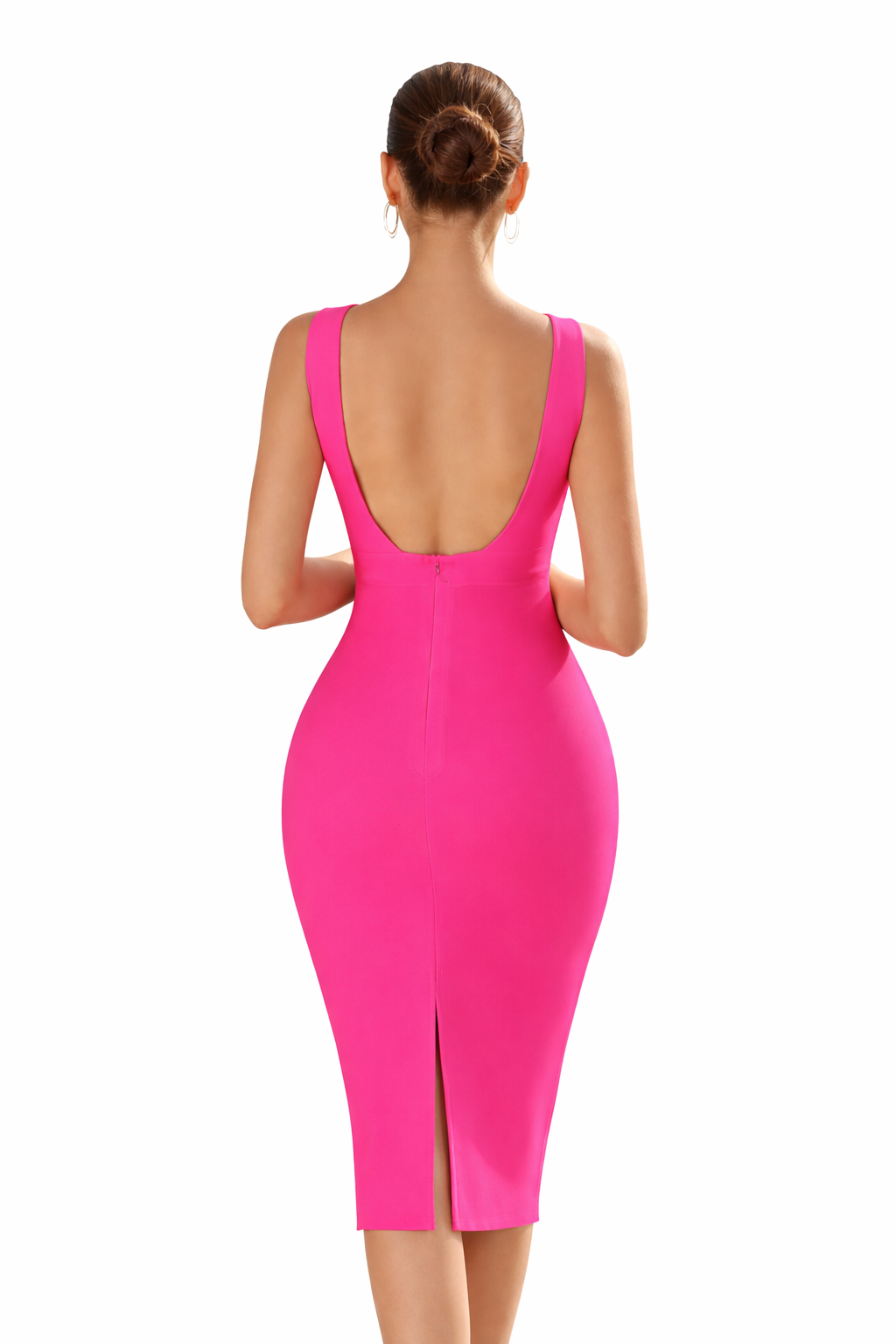 ROBE MI-LONGUE FUCHSIA AMADELEINA