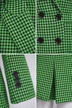 BLAZER PIED-DE-POULE VERT STATEMENT