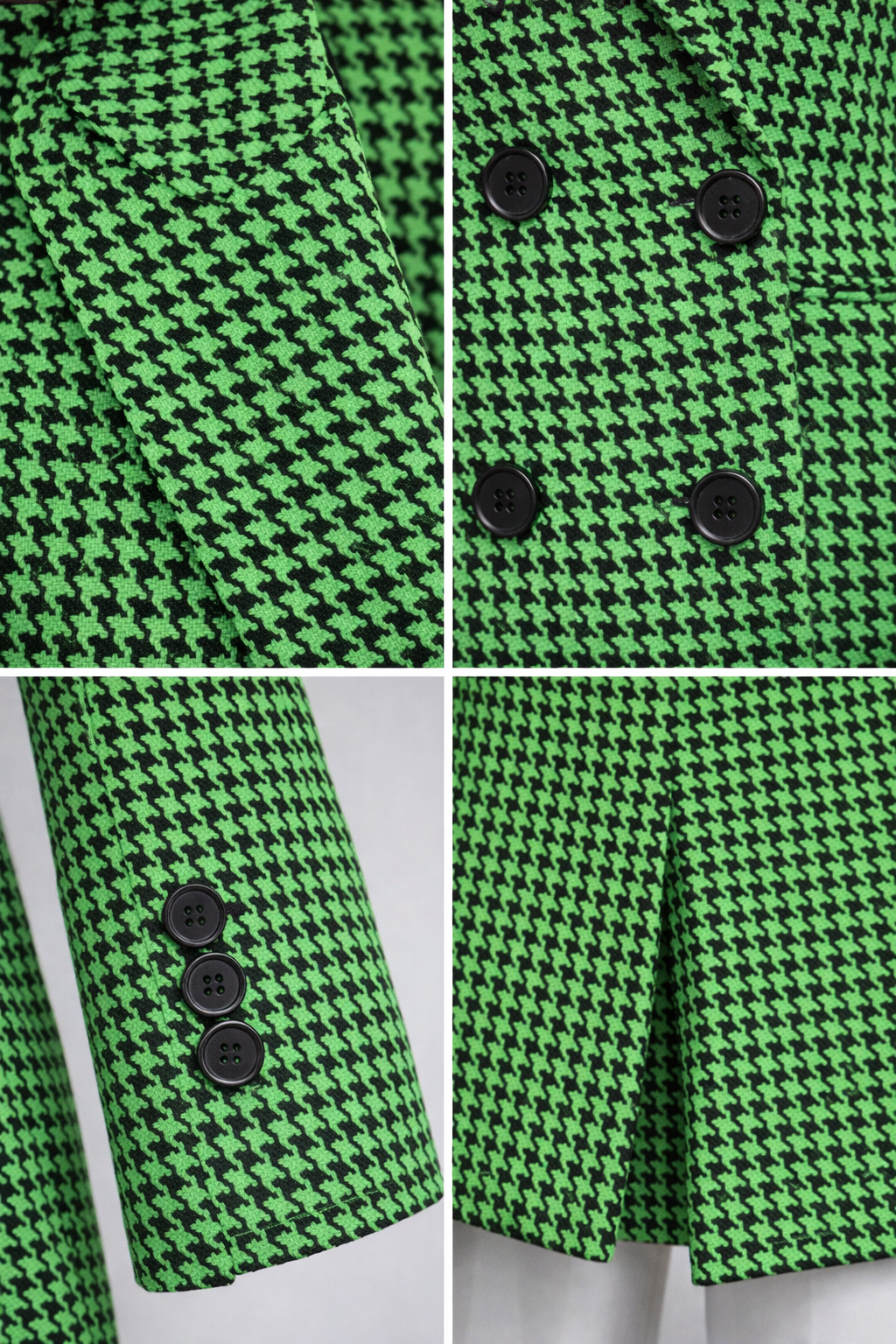 BLAZER PIED-DE-POULE VERT STATEMENT