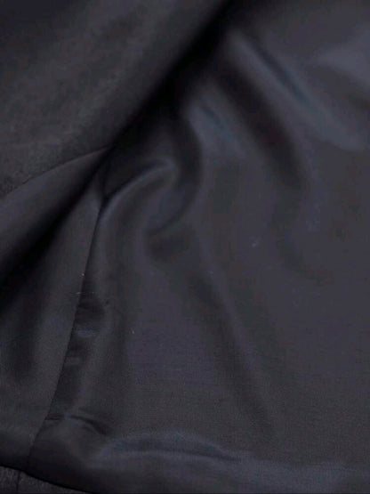 Blazer Mi-long Satin Noir “Midnight Power”