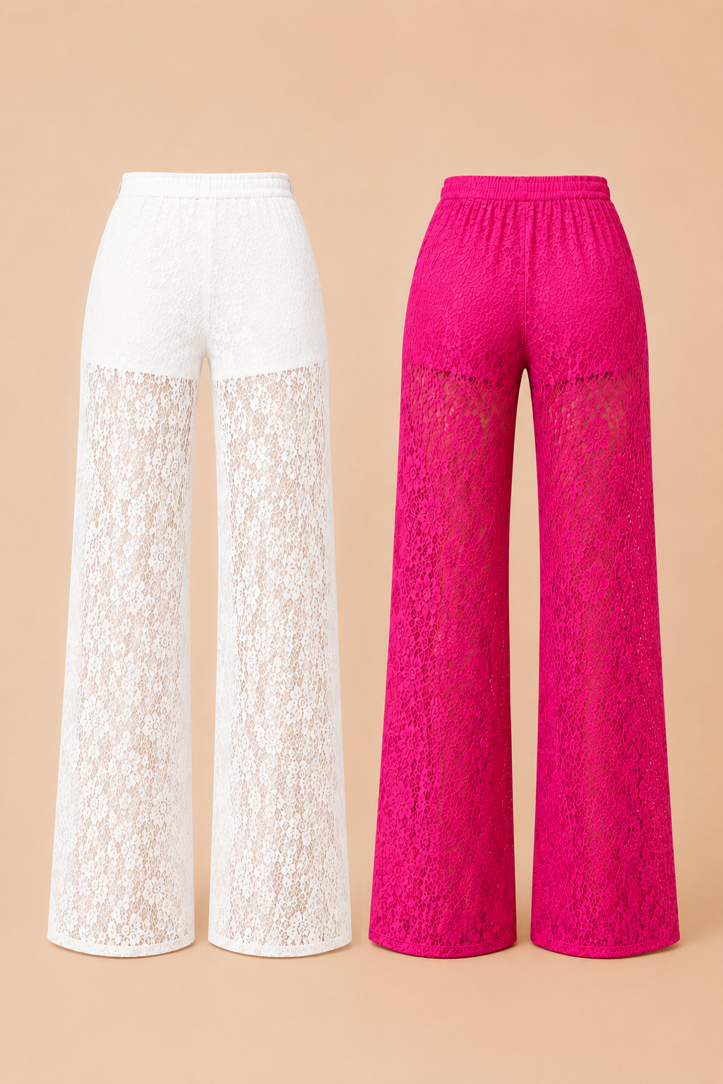 PANTALON FLUIDE DENTELLE ÉLÉGANCE AMADELEINA