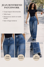 JEAN BLEU BOYFRIEND PATCHWORK  AMADELEINA