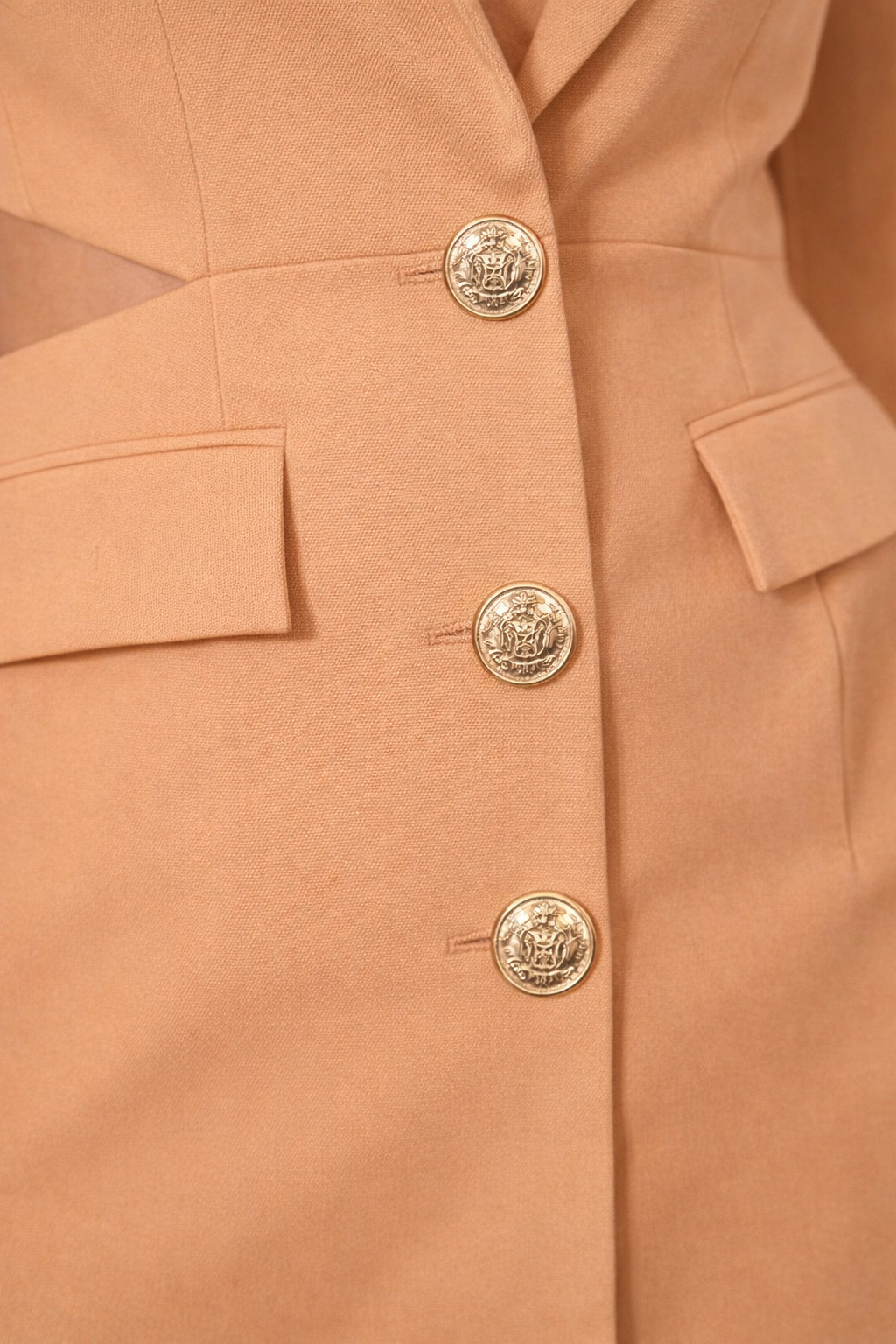 Robe Blazer Asymétrique — Beige Signature