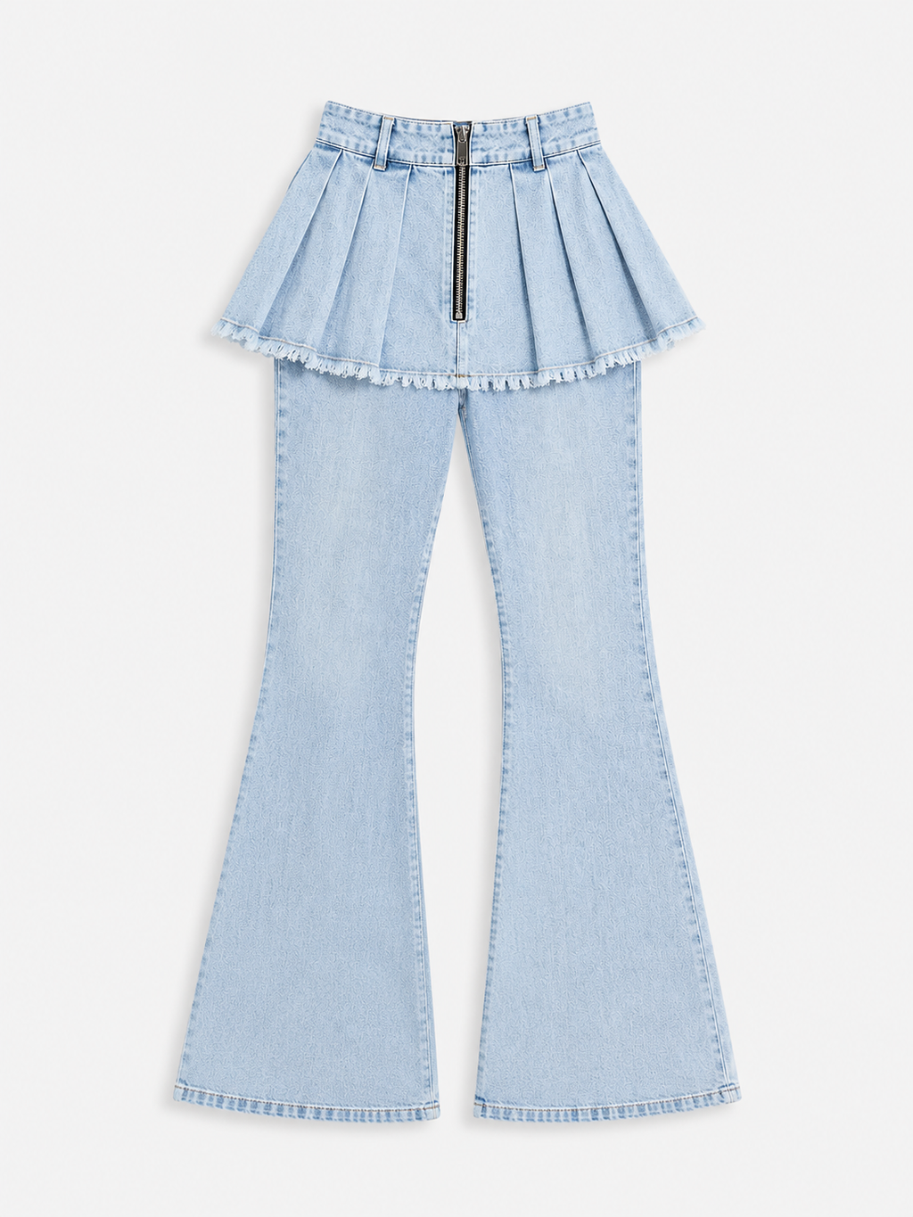 PANTALON JEANS JUPE BLEU CIEL - AMADELEINA