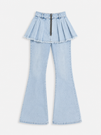 PANTALON JEANS JUPE BLEU CIEL - AMADELEINA