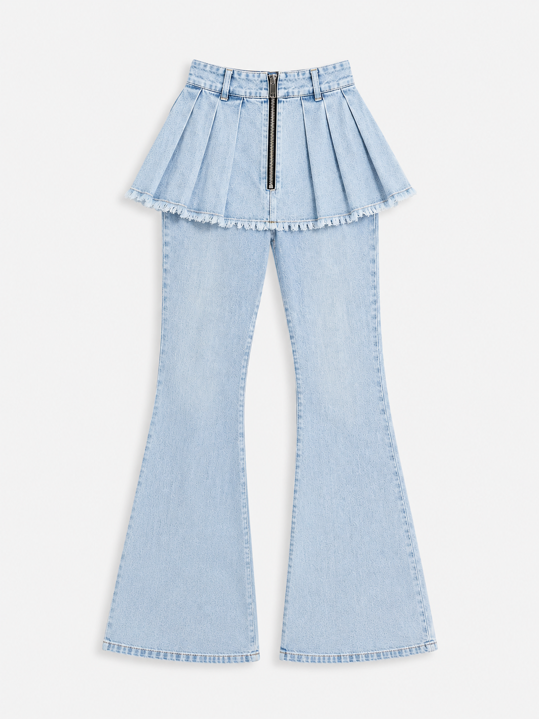 PANTALON JEANS JUPE BLEU CIEL - AMADELEINA